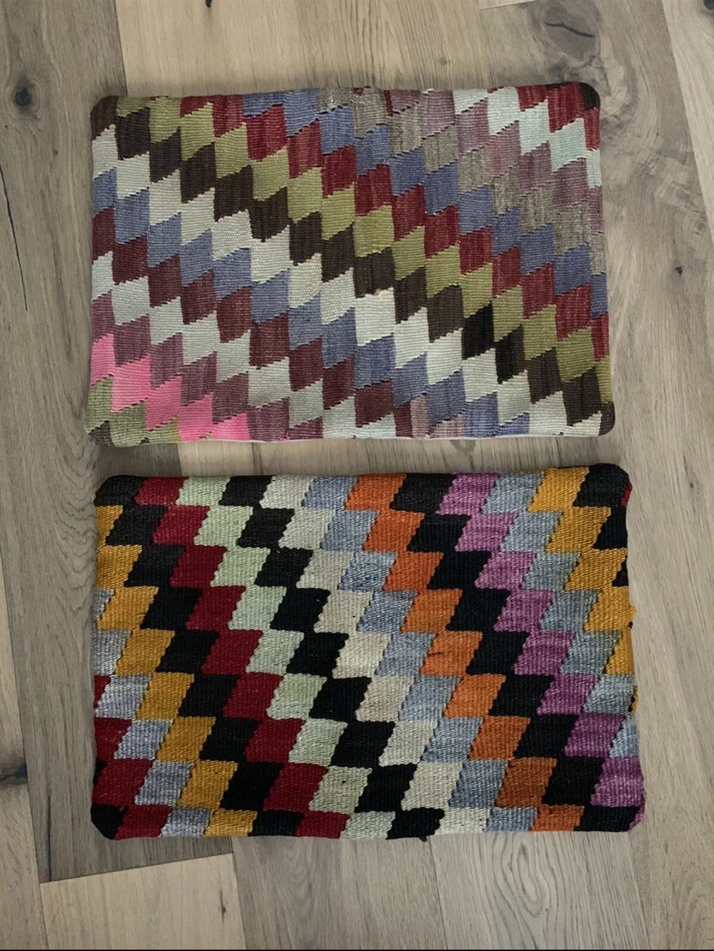 Colorful Geometric Woven Clutch Duo